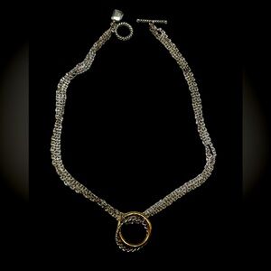 Ralph Lauren Two toned silver and gold metal necklace.
